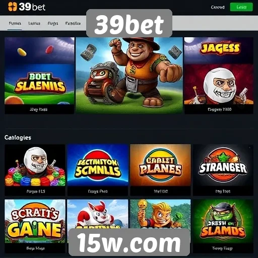 Variedade de jogos disponíveis no site 39bet